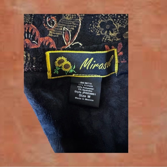 Mirasol Black and Brown Paisley Midi Skirt - Picture 7 of 7